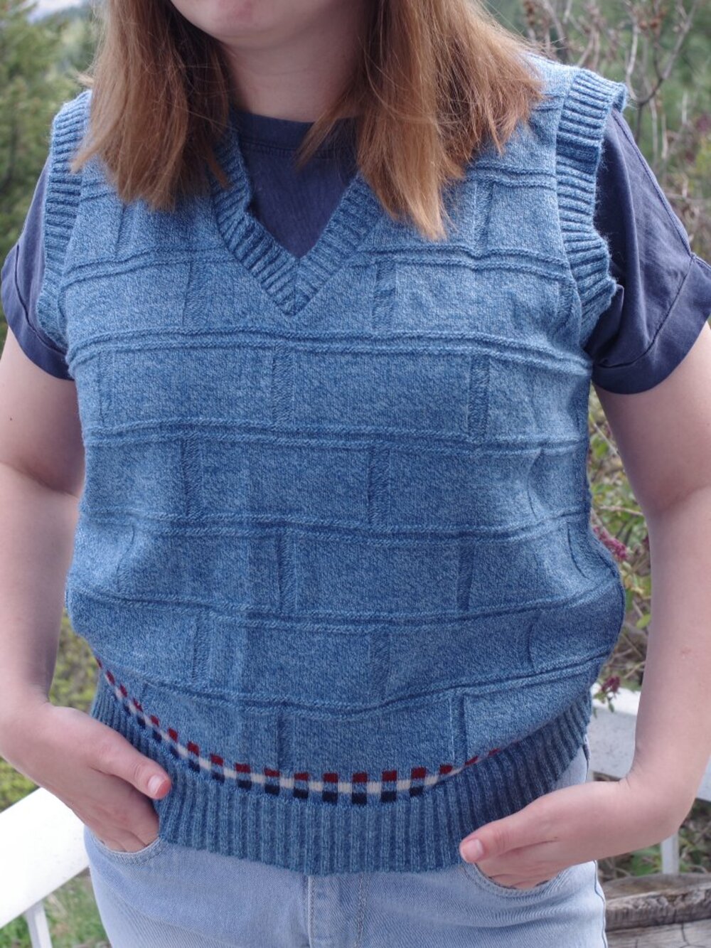 Blue Ladies Vest By Seaforth Wool